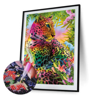 Loov_Disain_Teemant_Mosaiik_teemantpusle_Abstrakt_leopard_30x40cm