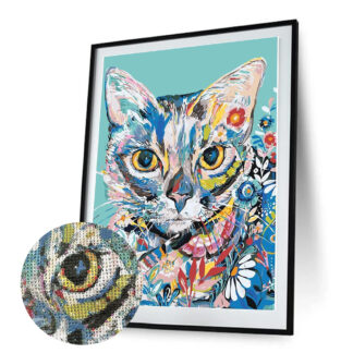 Loov_Disain_Teemant_Mosaiik_teemantpusle_kass_abstrakt_30x40cm