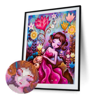 Loov_Disain_Teemant_Mosaiik_teemantpusle_tudruk_lilledes_30x40cm